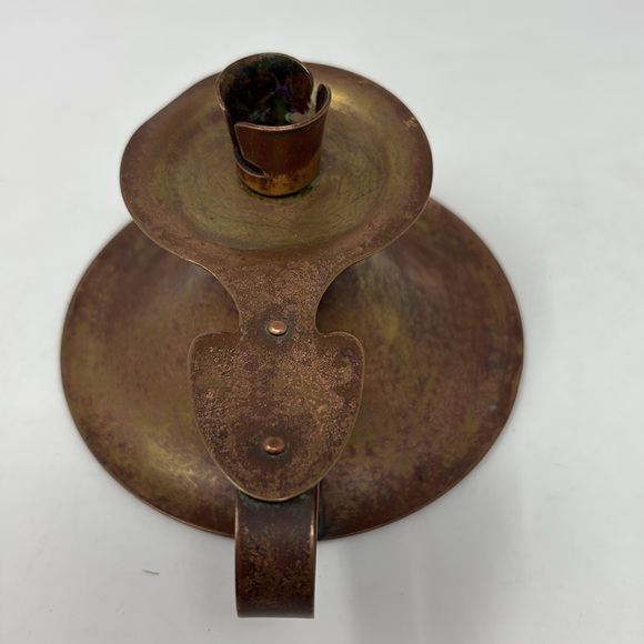 ANTIQUE Copper Chamberstick Candle Holder - Picture 3 of 6